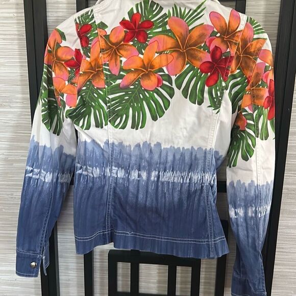 Didier Parakian floral tie-dye denim lightweight jacket extra small - Picture 4 of 4
